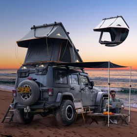 Adventurer Pro Rooftop Tent Hard Shell with USB Outlet, Side Awning, Replaceable Rain Fly&Luggage Racks for 4 Season Camping Adventurer Pro Rooftop Tent Hard Shell with USB Outlet, Side Awning, Replaceable Rain Fly&Luggage Racks for 4 Season Camping