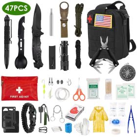 47Pcs Emergency Survival Kit Survival EDC Gear Equipment Tool First Aid Supplies Kit Tools with Pouch for Hiking Hunting Disaster Camping Adventu 47Pcs Emergency Survival Kit Survival EDC Gear Equipment Tool First Aid Supplies Kit Tools with Pouch for Hiking Hunting Disaster Camping Adventu